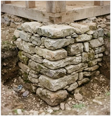 1. Fundação e alicerce de pedras